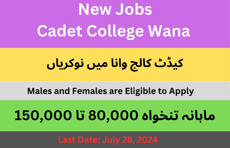 Cadet College Wana Teaching Staff New Jobs 2024 (2)