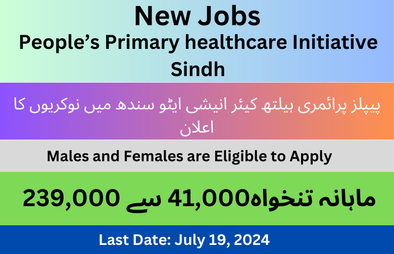 People's Primary HealthCare Initiative Sindh New Jobs 2024