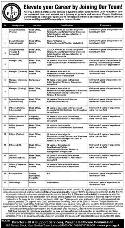 Punjab Healthcare Commission PHC New Jobs Opportunities 2024 (4)