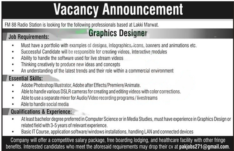 FM 88 Radio Station New jobs 2024.